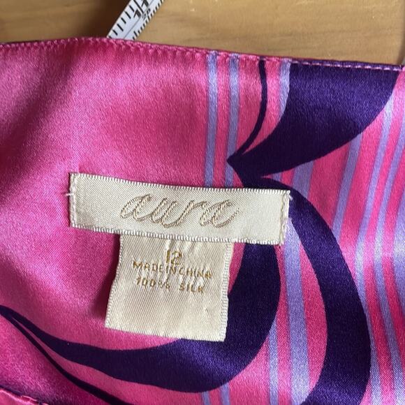 aura retro 60's inspired silk top women's 12 - Picture 9 of 11